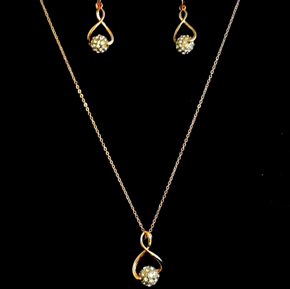 SHINING RHINESTONE BALL JEWELRY SET